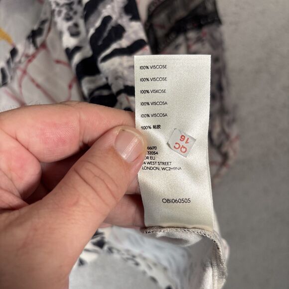 Anthropologie Women’s Mathilda Balloon Sleeve Mixed Print Blouse XL Sheer Boho - Picture 11 of 15